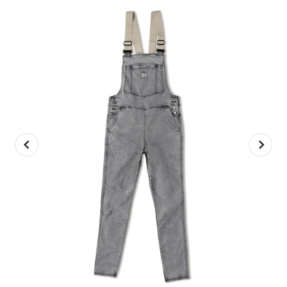 Women’s Gray Denim Overalls with Adjustable Straps